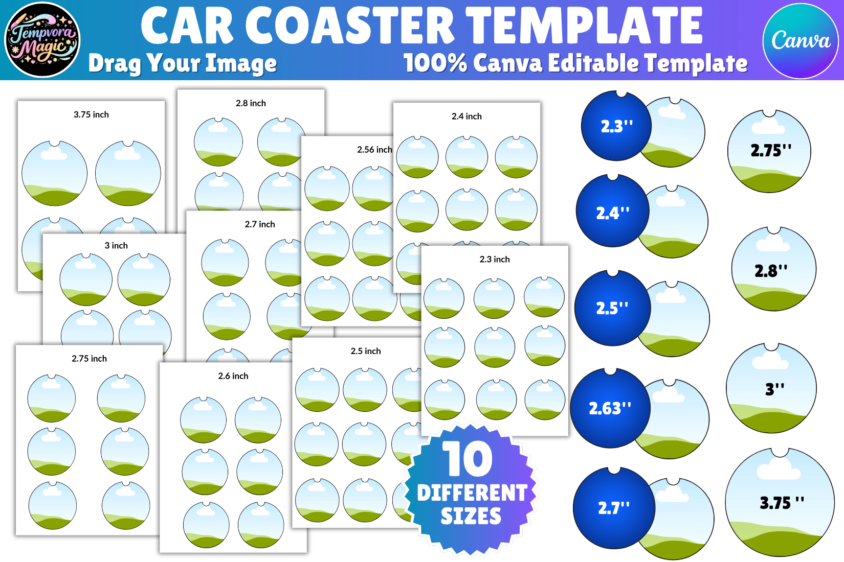 Car Coaster Template Bundle