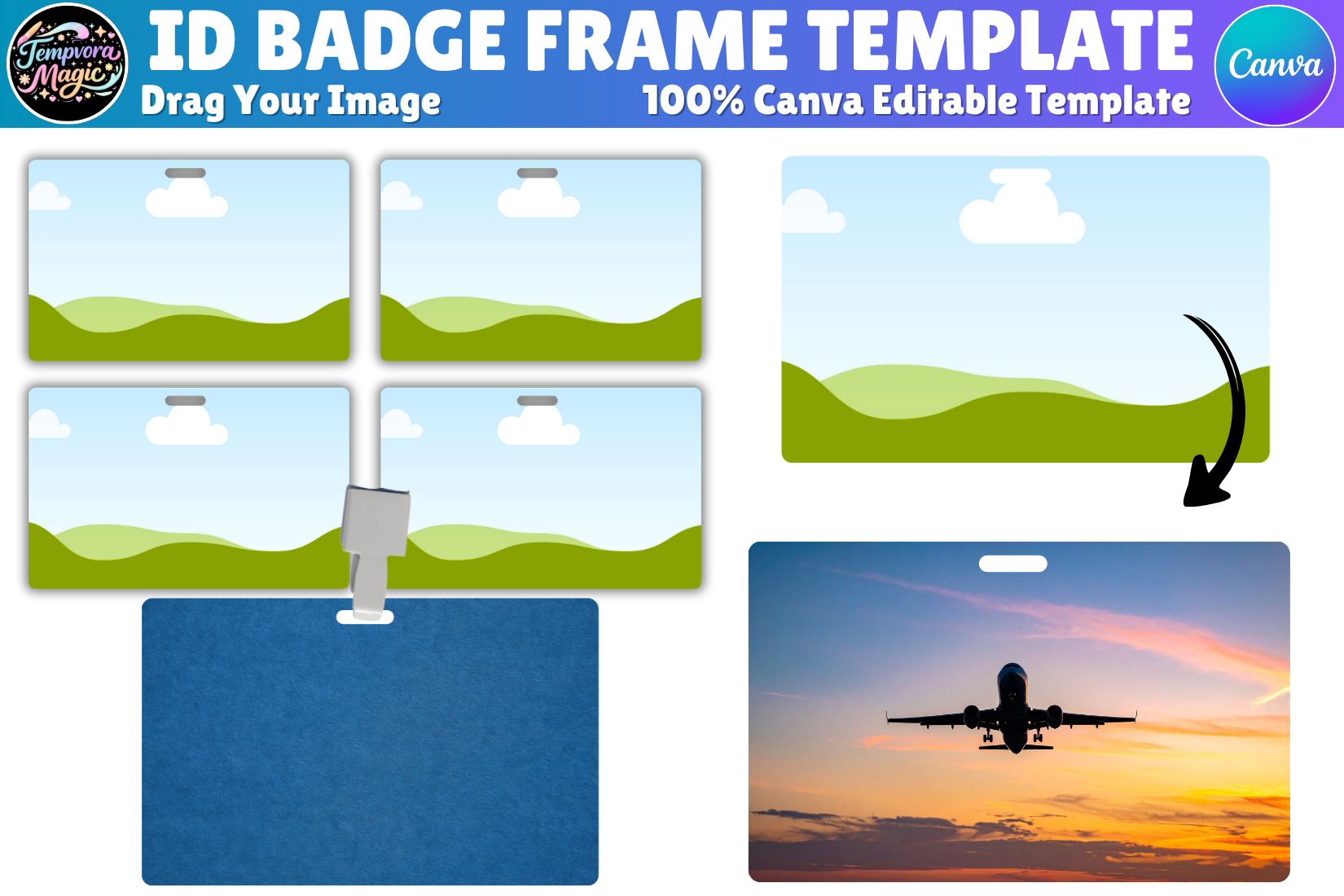 Customizable ID Badge Canva Template