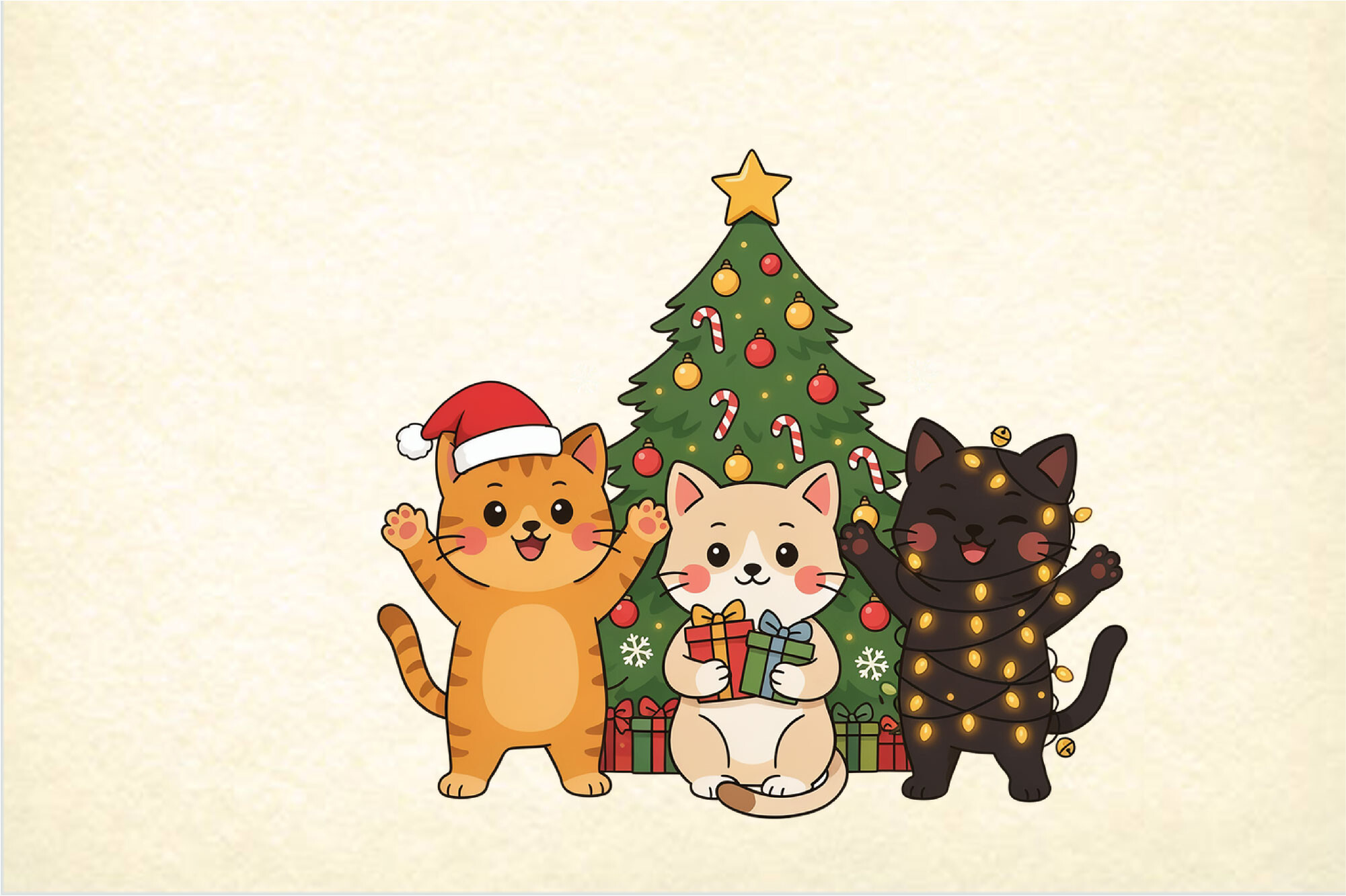 Cute Christmas Cats Clipart Bundle Graphic by lazy kitty · Creative Fabrica