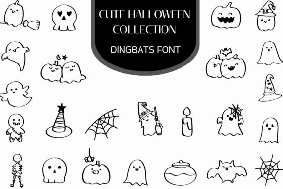 Preview of Cute Halloween Collection dingbat font