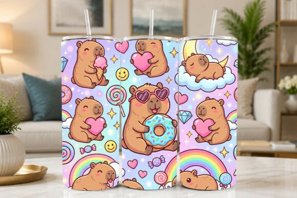 Cute Pastel Kawaii Capybara 20oz Tumbler