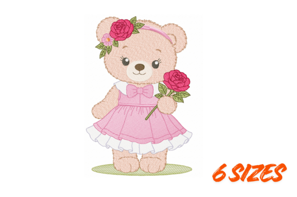 Cute Teddy Bear Embroidery Design File