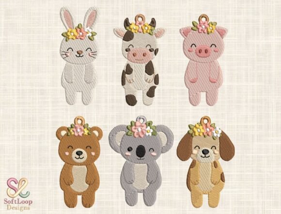 Floral Animal Friends Embroidery Bundle