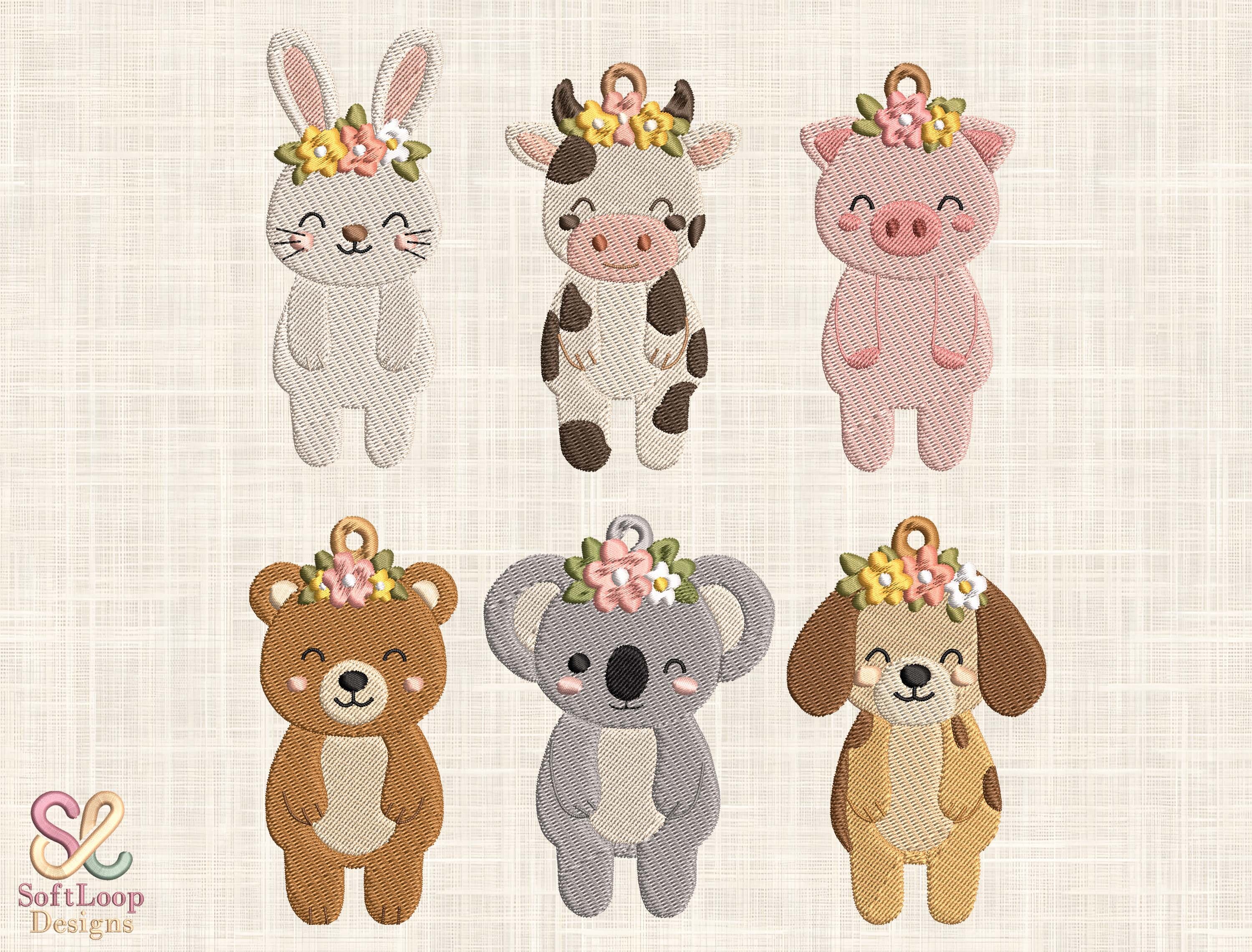 Floral Animal Friends Embroidery Bundle