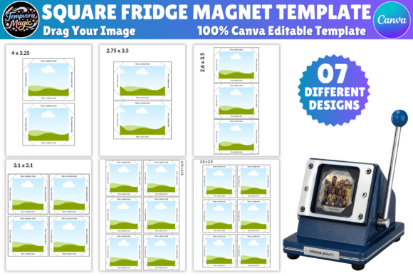 Fridge Magnet Canva Editable Template