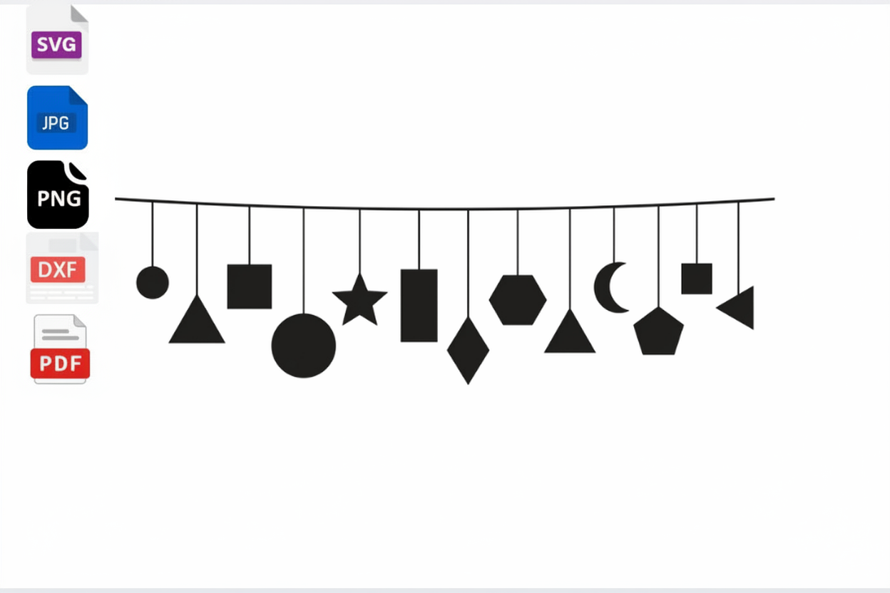 Geometric Shapes Hanging Garland SVG