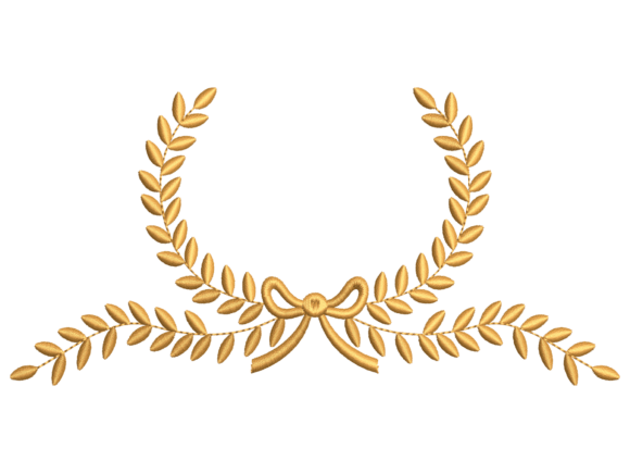 Golden Laurel Ribbon Wreath Frame