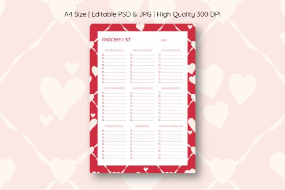 Heart Grocery List
