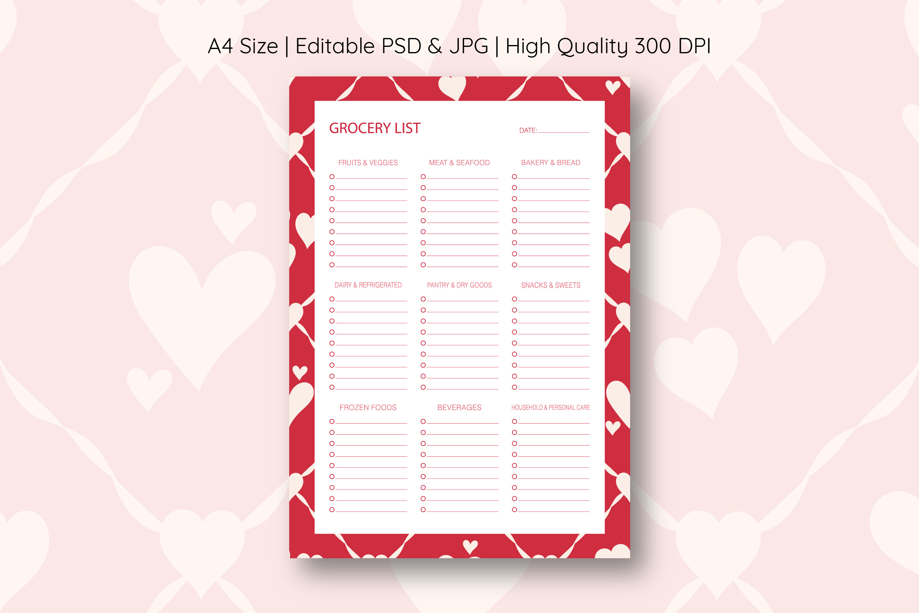 Heart Grocery List