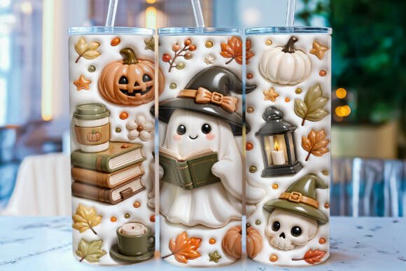 Inflated Cute Ghost Halloween Tumbler