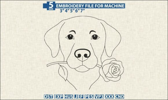 Labrador Pattern DST PES Embroidery File
