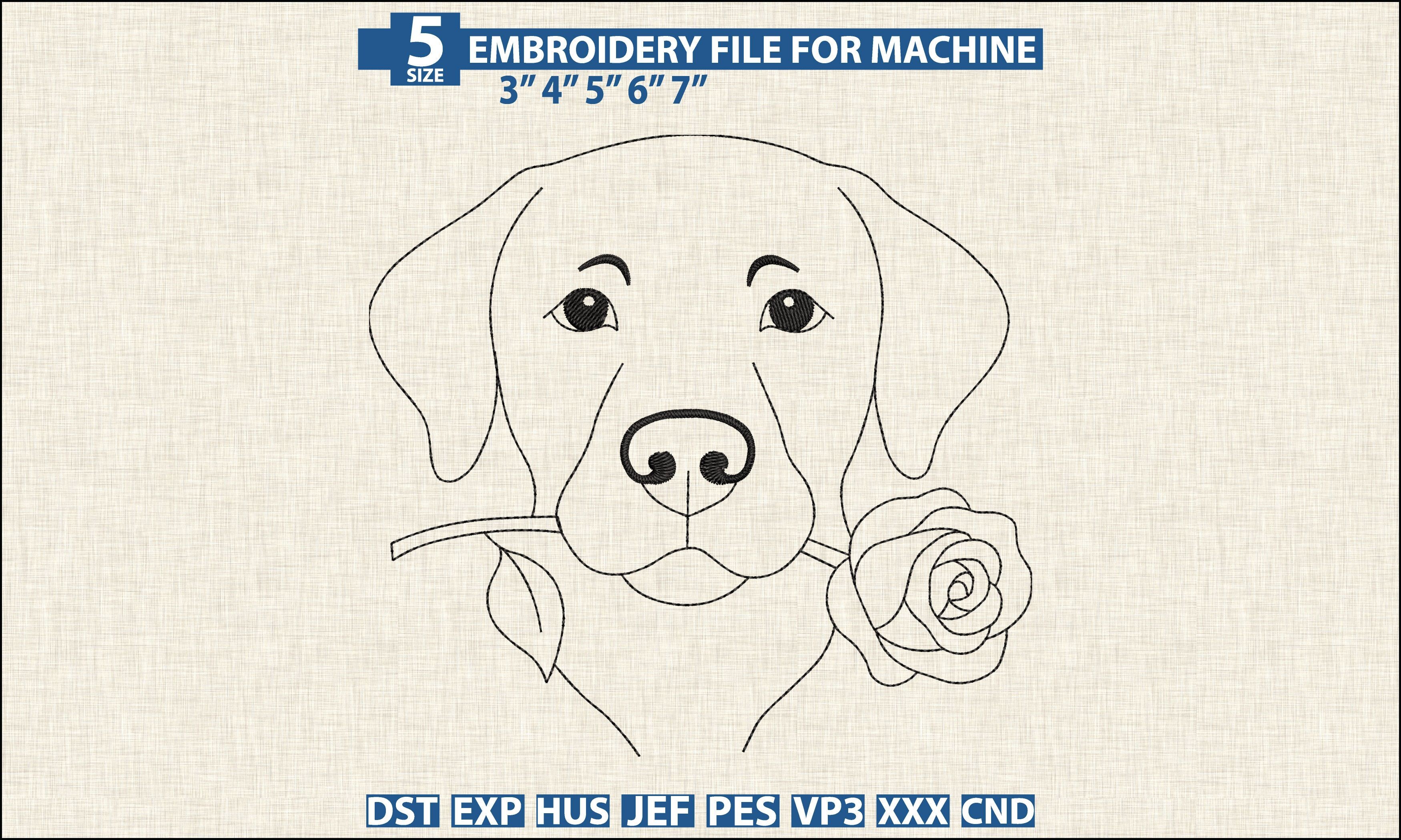 Labrador Pattern DST PES Embroidery File