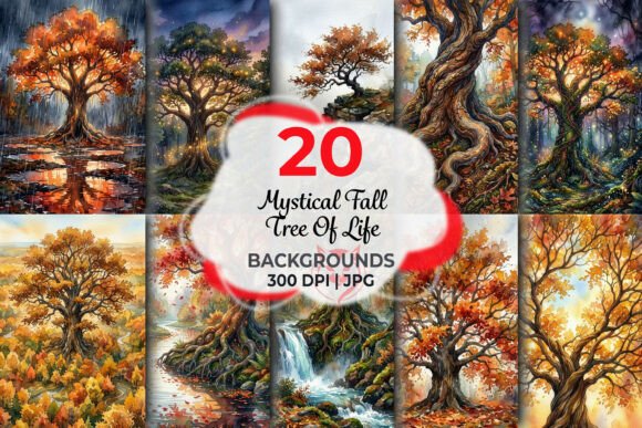 Mystical Fall Tree of Life Backgrounds