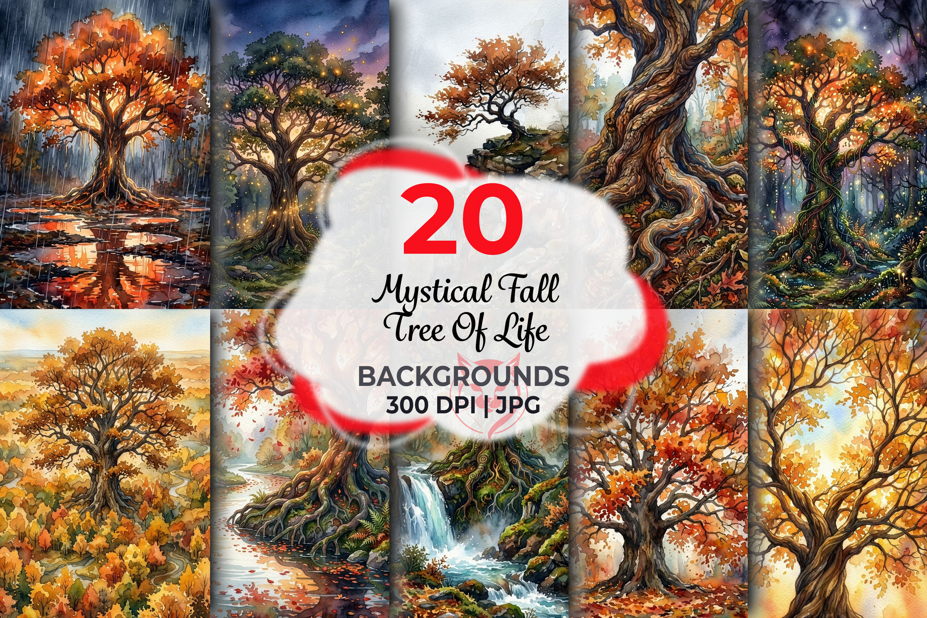 Mystical Fall Tree of Life Backgrounds