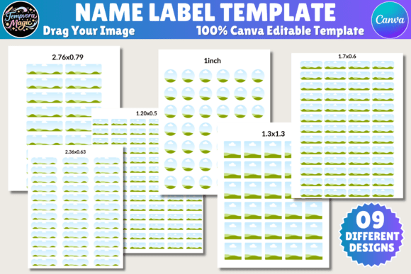 Name Labels Canva Editable Template