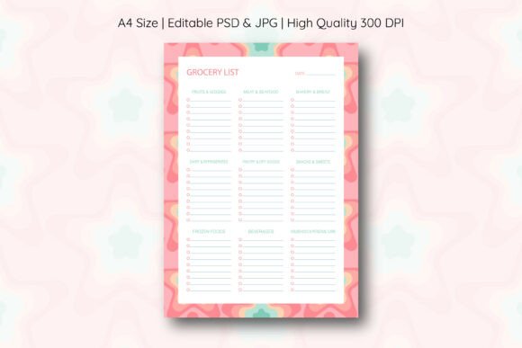 Pastel Stars Grocery List