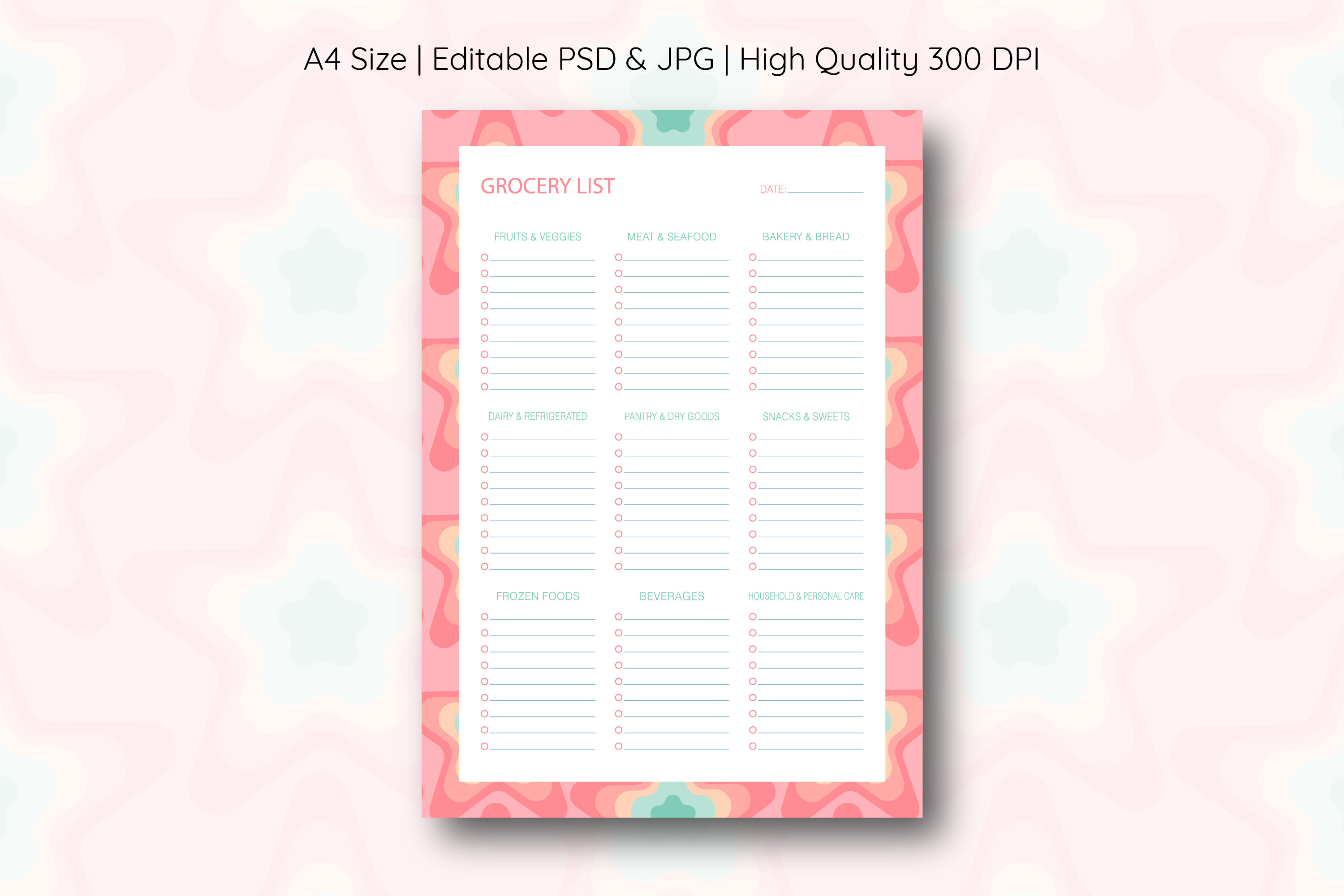 Pastel Stars Grocery List