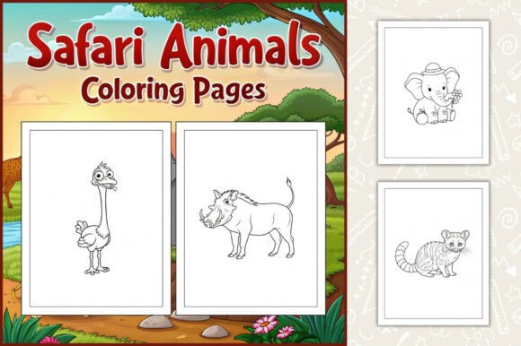 Safari Animals Coloring Pages for Kids