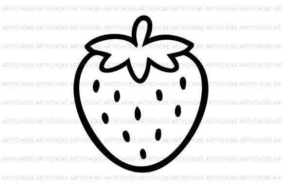 Strawberry Outline SVG Fruit Clipart