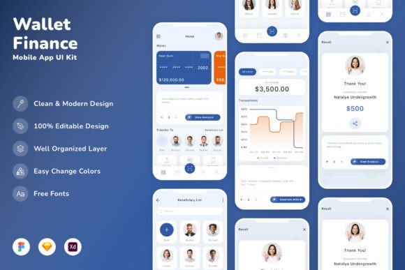 Wallet & Finance Mobile App UI Kit
