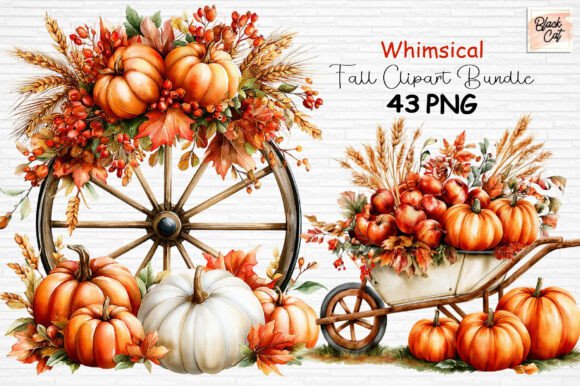 Whimsical Fall Clipart Bundle PNG