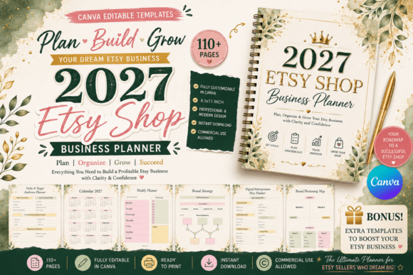 2027 Etsy Shop Business Planner