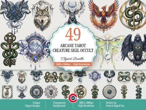 Arcane Tarot Creature Sigil Occult PNGs
