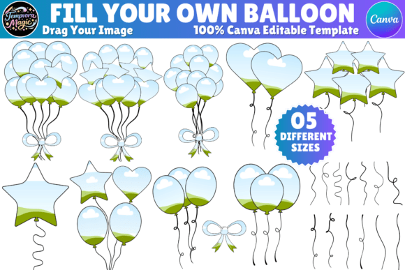 Balloons Canva Frame Template