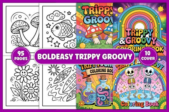 Bold Easy Trippy Groovy Coloring Pages