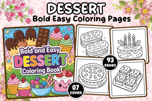 Bold and Easy Dessert Coloring Pages