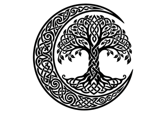 Celtic Tree of Life Moon Norse Knotwork