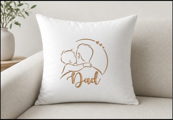 Dad Hug Embroidery Design