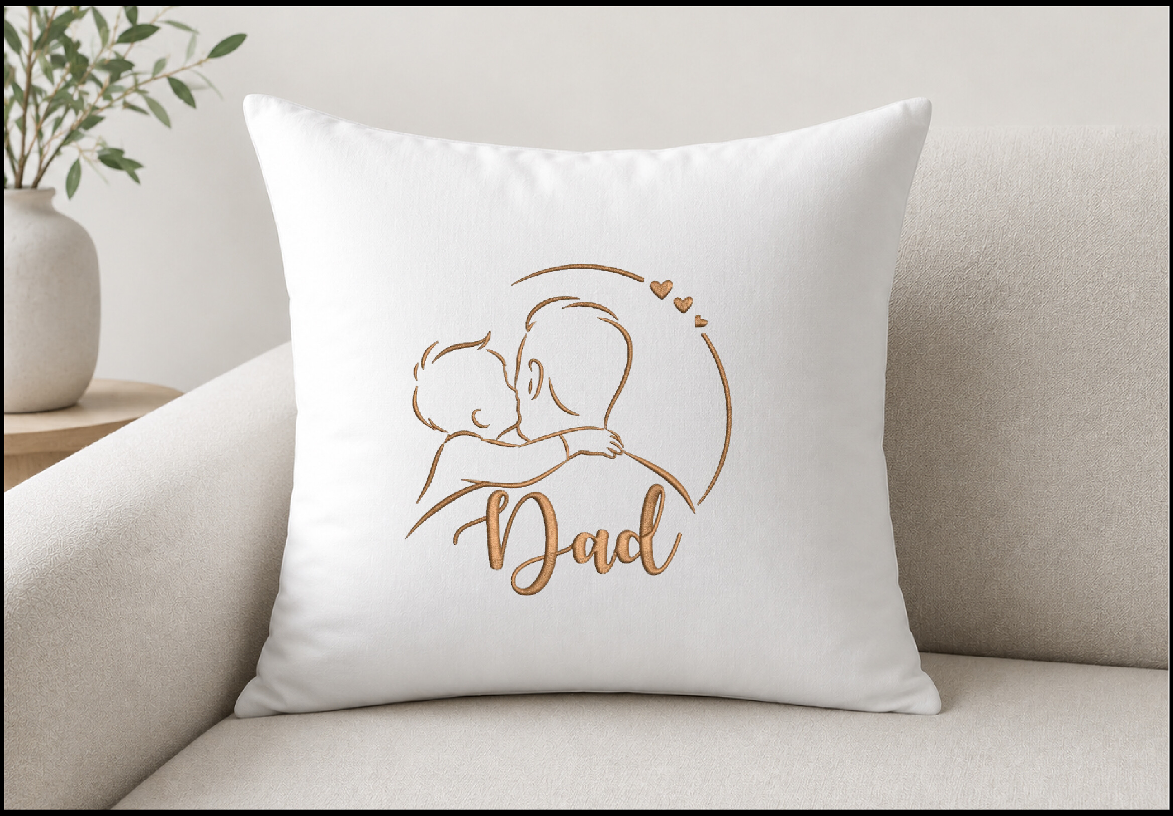 Dad Hug Embroidery Design