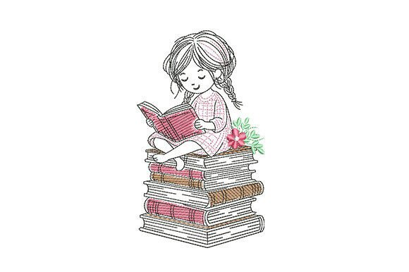 Little Girl Reading Book