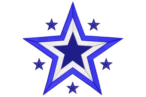 Patriotic Star Embroidery Design