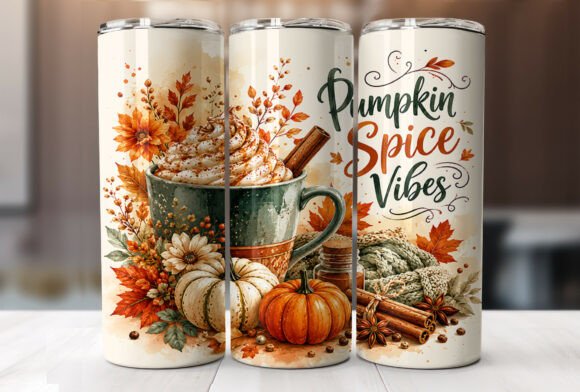 Pumpkin Spice Vibes 20oz Tumbler Wraps