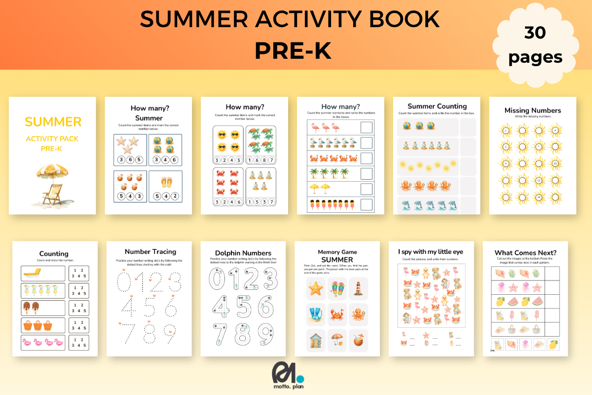 SUMMER WORKSHEET for PRE-K