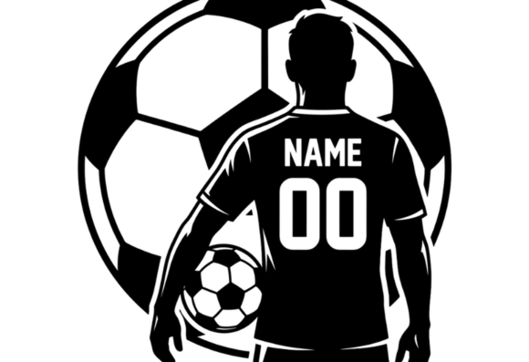 Soccer Player Silhouette SVG Custom