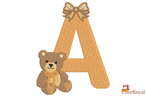 Teddy Bear Monogram Letter a