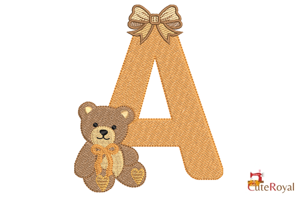 Teddy Bear Monogram Letter a