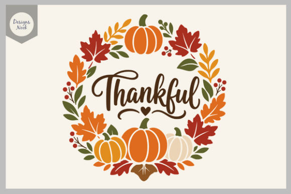 Thankful Pumpkin Wreath SVG