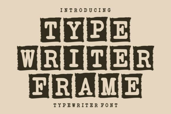 Preview specimen of Typewriter Frame decorative font