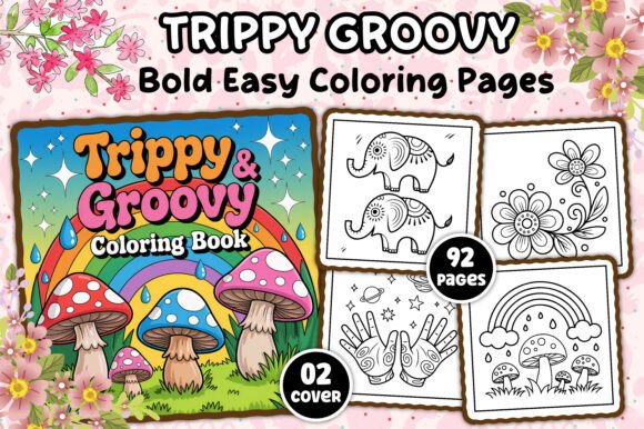 Bold Easy Trippy Groovy Coloring Pages