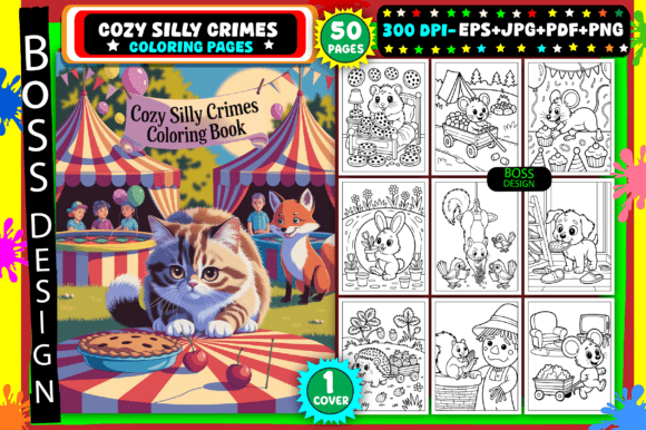 Cozy Silly Crimes Coloring Pages