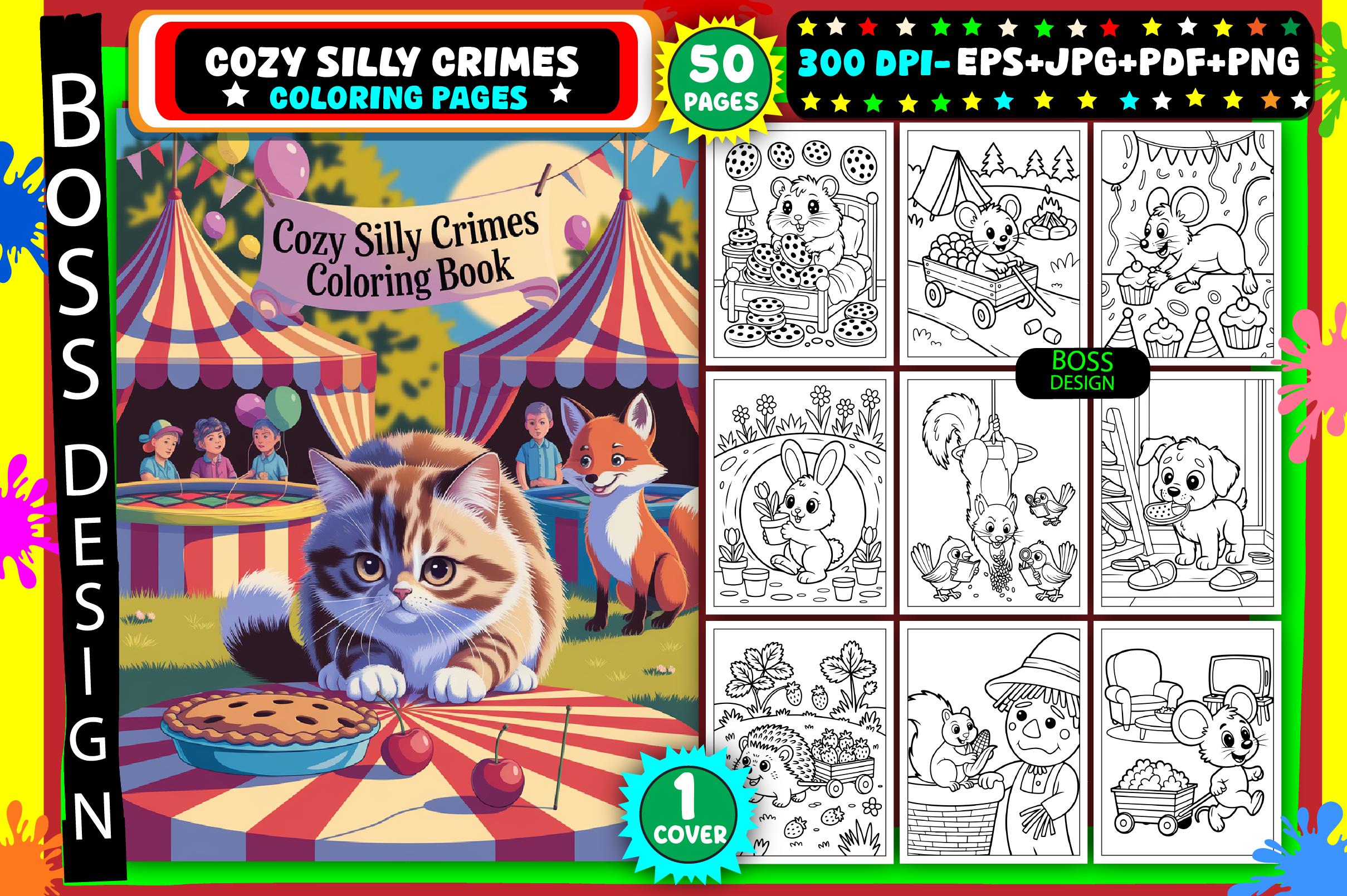 Cozy Silly Crimes Coloring Pages
