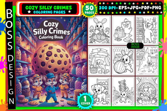 Cozy Silly Crimes Coloring Pages
