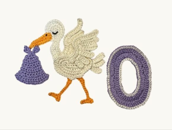 Crochet Animal Number 0 Stork