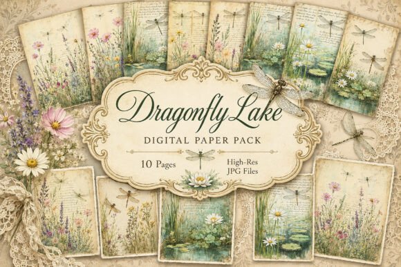 Preview of Dragonfly Meadow Junk Journal Pages