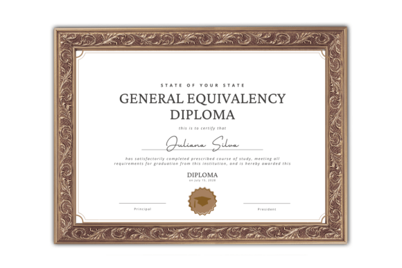 Editable GED High School Diploma Templat