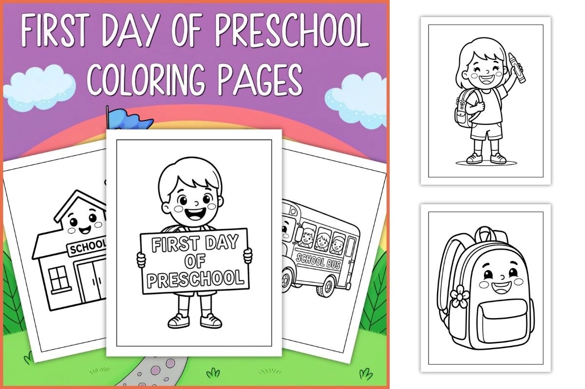 First Day of Preschool Coloring Pages
